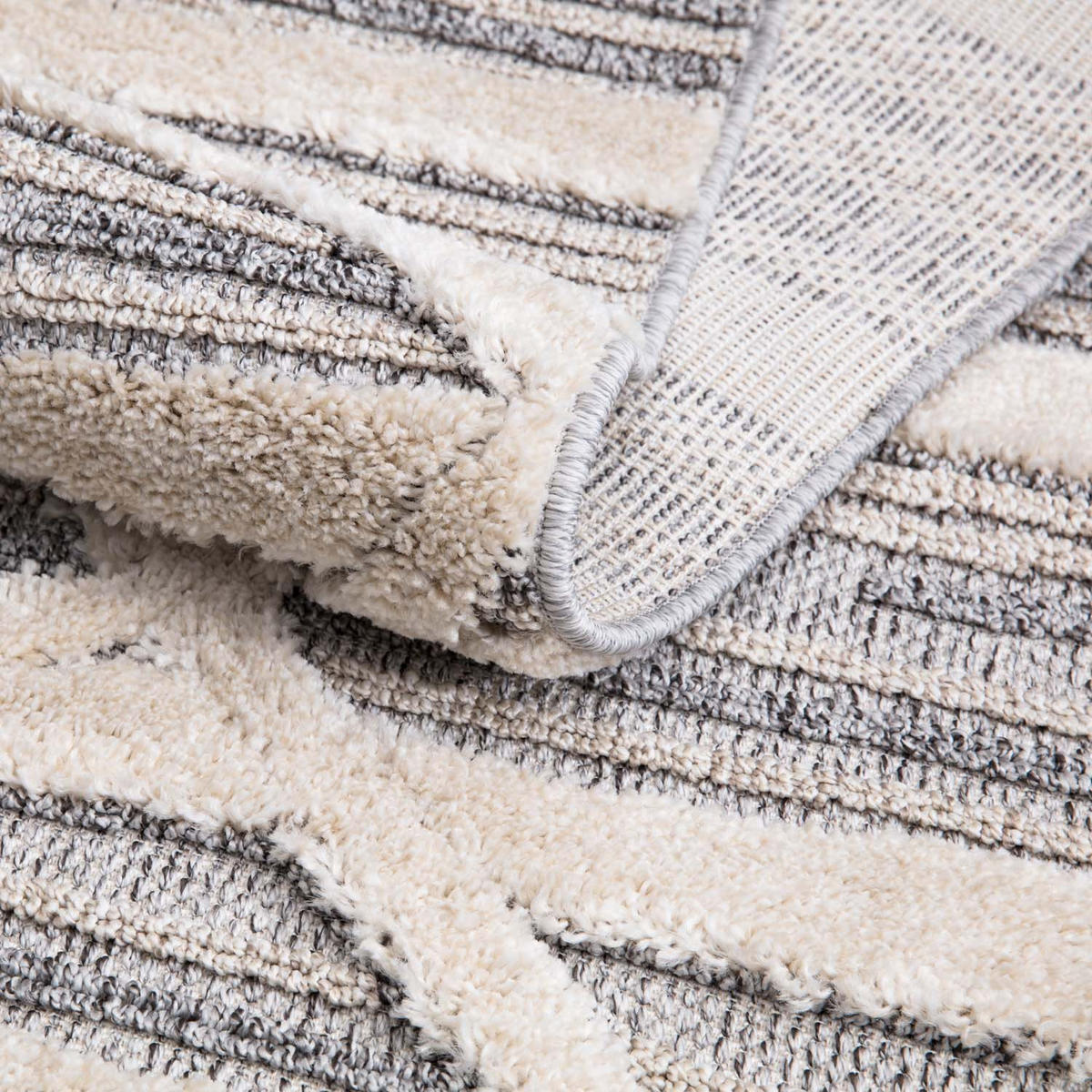 KURZFLOR-TEPPICH Valencia 810 Graublau/ Creme 160x230 cm - Blau/Creme, Textil (160/230cm) - carpet city