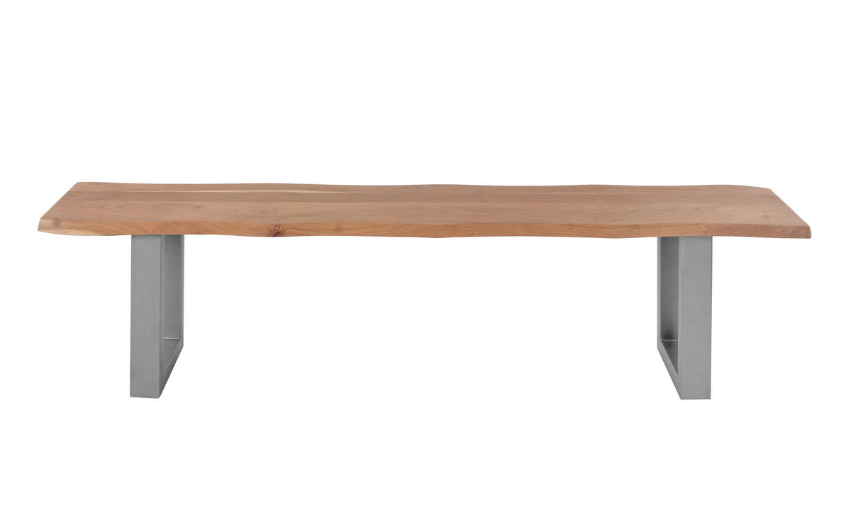 SITZBANK NOAH - Beige/Silberfarben, Holz/Metall (200/40/42cm) - SAM