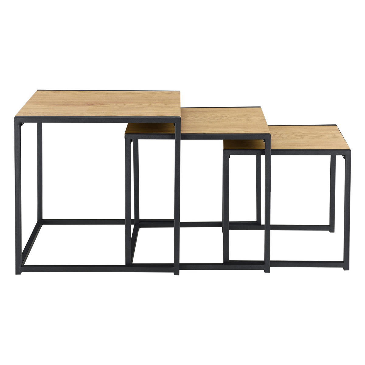 BEISTELLTISCH Ringsaker 3er Set - Eichefarben, Holzwerkstoff (35/35/35cm) - [en.casa]