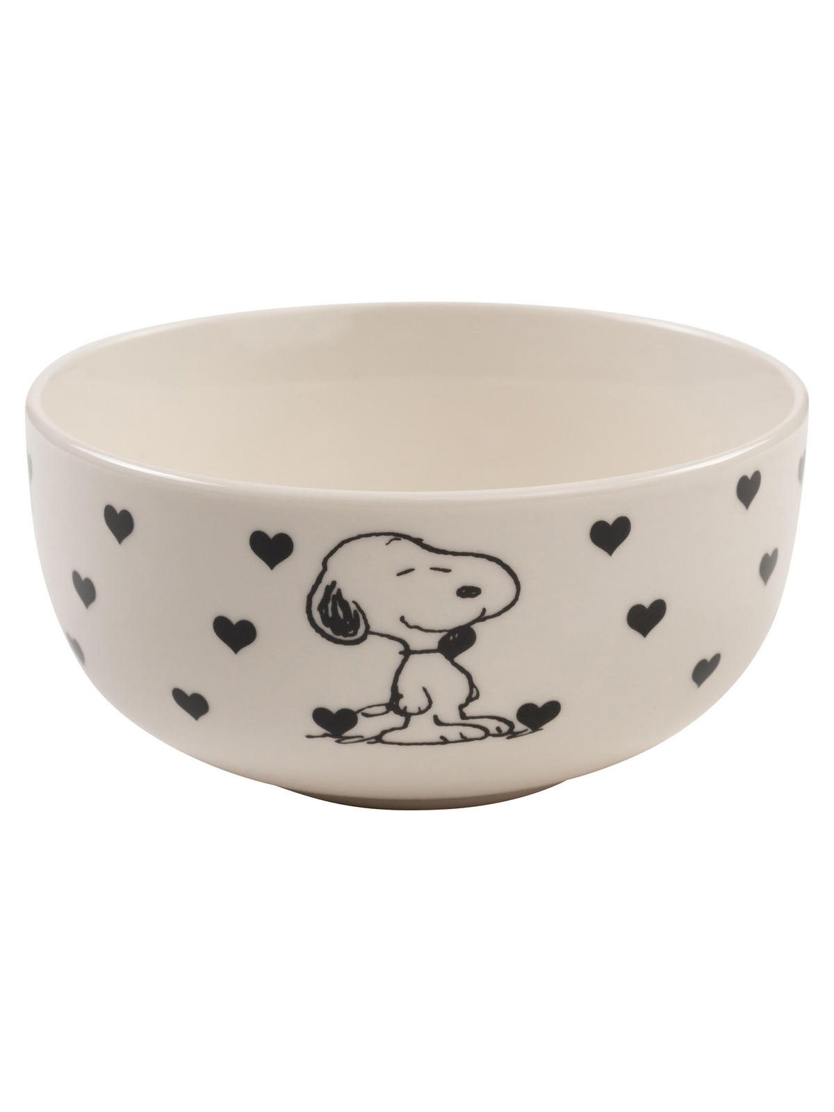 FRÜHSTÜCKSSET The Peanuts Snoopy Weiß/Schwarz 3-teilig - Multicolor, Keramik (23.8/11.2/23.3cm) - United Labels