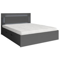 DOPPELBETT Fino weiß 145,6 / 204,4 / 100cm - Graphitfarben, Holz/Holzwerkstoff (200/140cm) - Feldmann-Wohnen