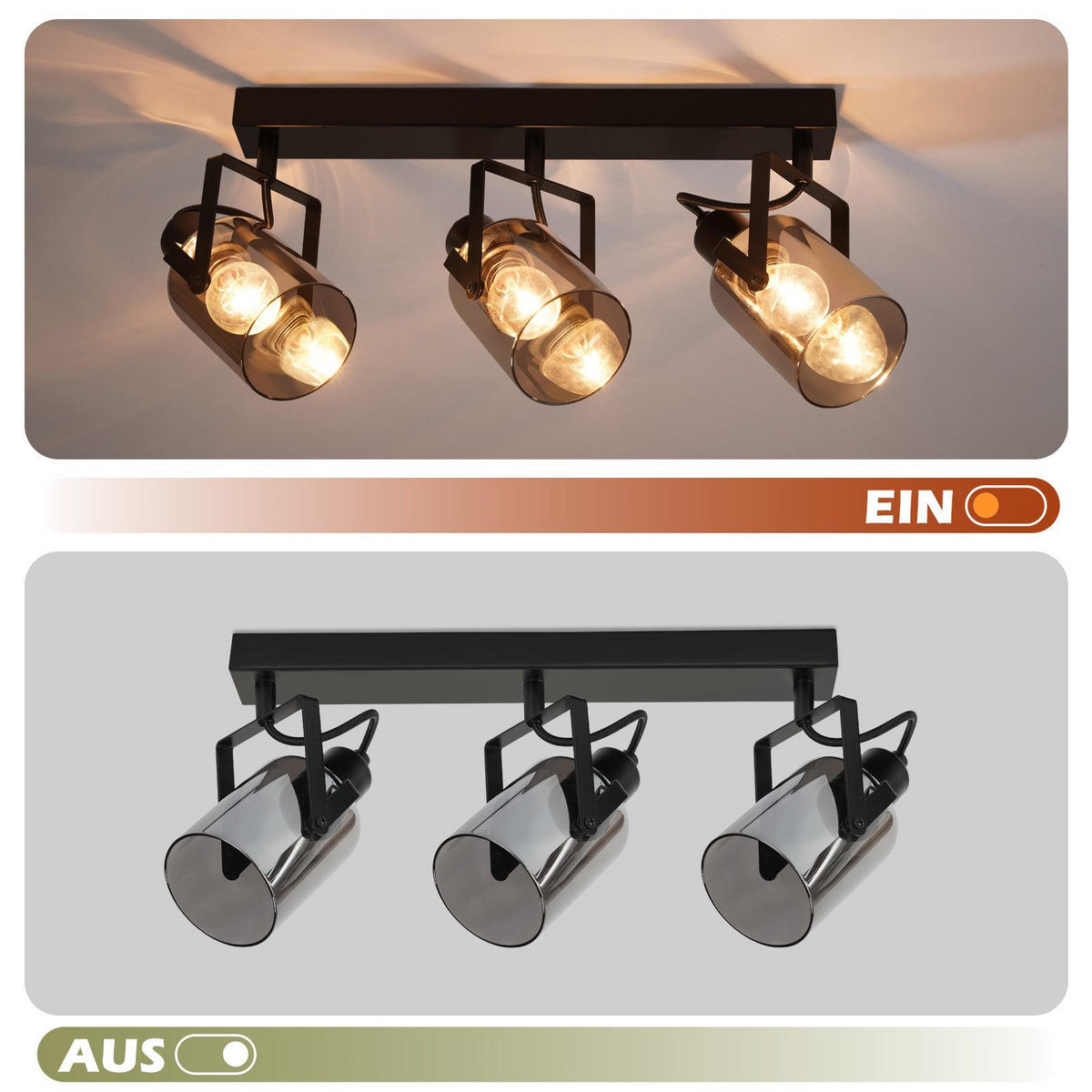 STRAHLER Minden 3-flammig 44/9.5/18 cm - Schwarz, Metall (44/9.5/18cm) - Nettlife