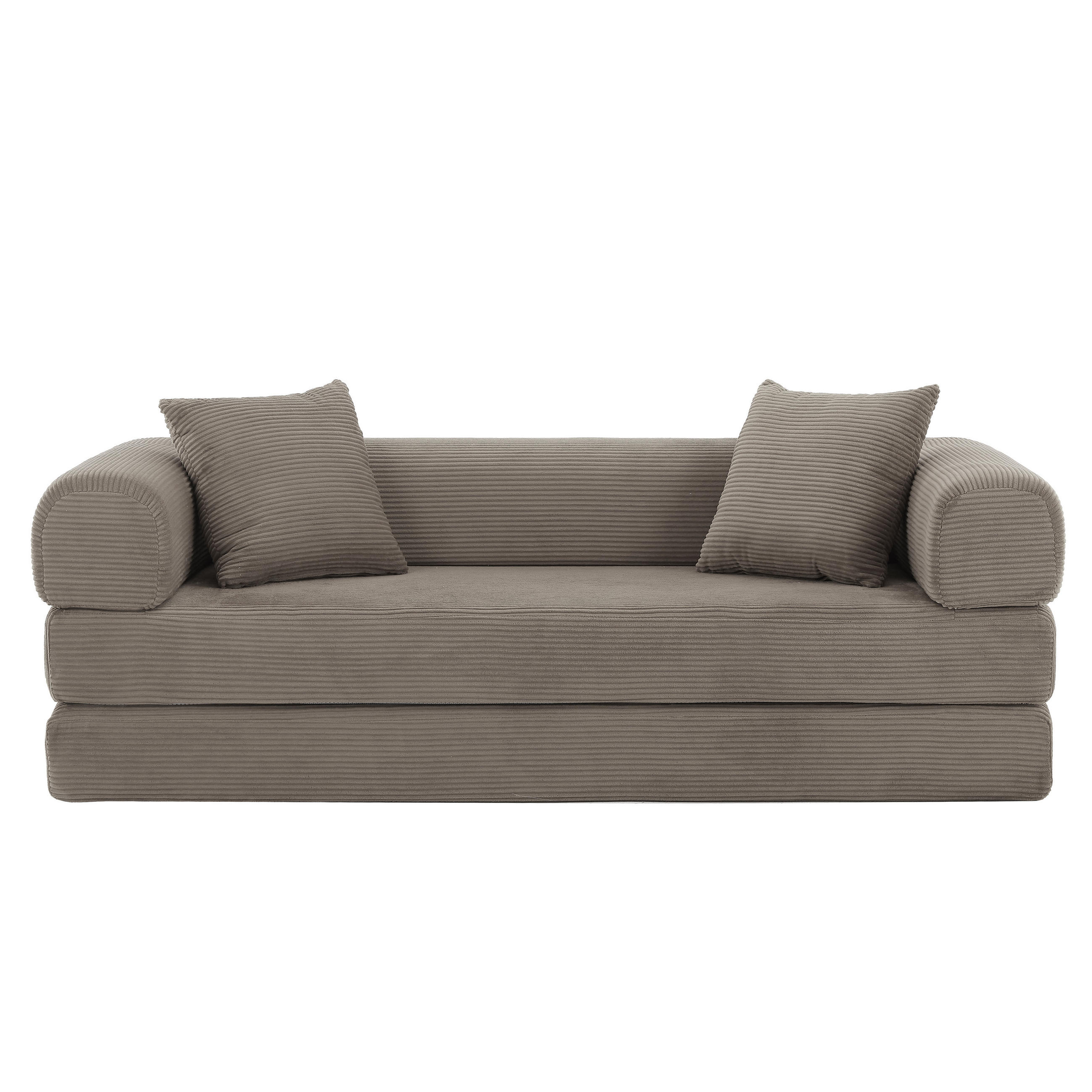 SCHLAFSOFA 2-Sitzer Sofa mit Schlaffunktion,Cord,Taupe - Taupe, Textil (195/59/89cm) - LVHOM