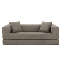 SCHLAFSOFA 2-Sitzer Sofa mit Schlaffunktion,Cord,Taupe - Taupe, Textil (195/59/89cm) - LVHOM