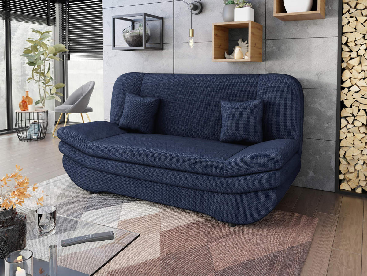 SCHLAFSOFA Weronika - Blau/Schwarz, Holz/Kunststoff (200/95/90cm) - MIRJAN24