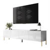 TV-LOWBOARD COLGANTE 200 cm auf Gold Metallbeinen - Weiß Hochglanz/Goldfarben, Holzwerkstoff/Metall (200/50/40cm) - Lookway