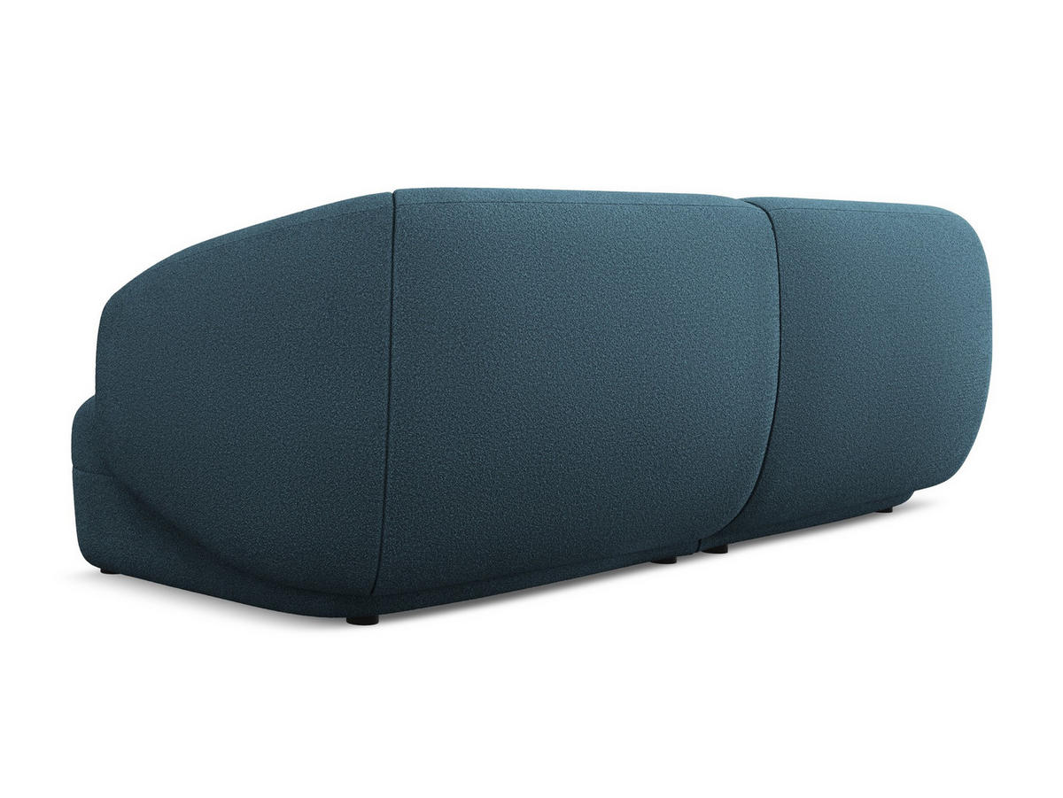4-SITZER-SOFA Bouclé Stoff Blau - Blau/Schwarz, Kunststoff/Textil (232/81/98cm) - Makamii