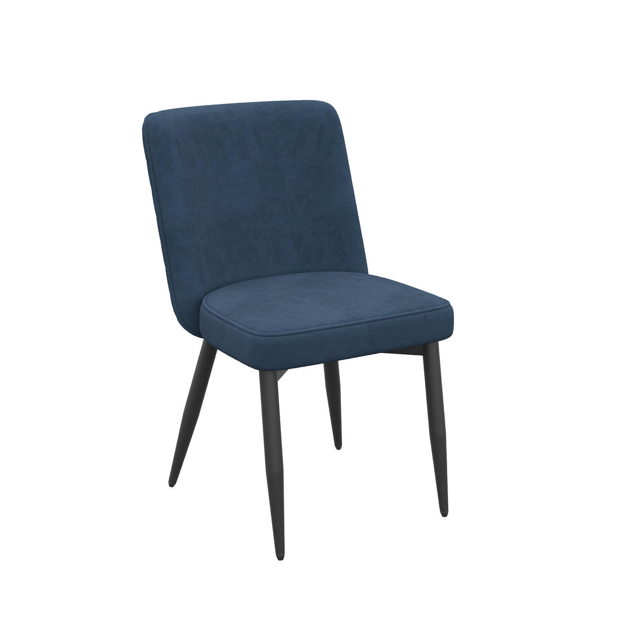 ESSZIMMERSTÜHLE 4er Samt modern dunkelblau bequem - Dunkelblau, Textil (48/85/63cm) - FLIEKS