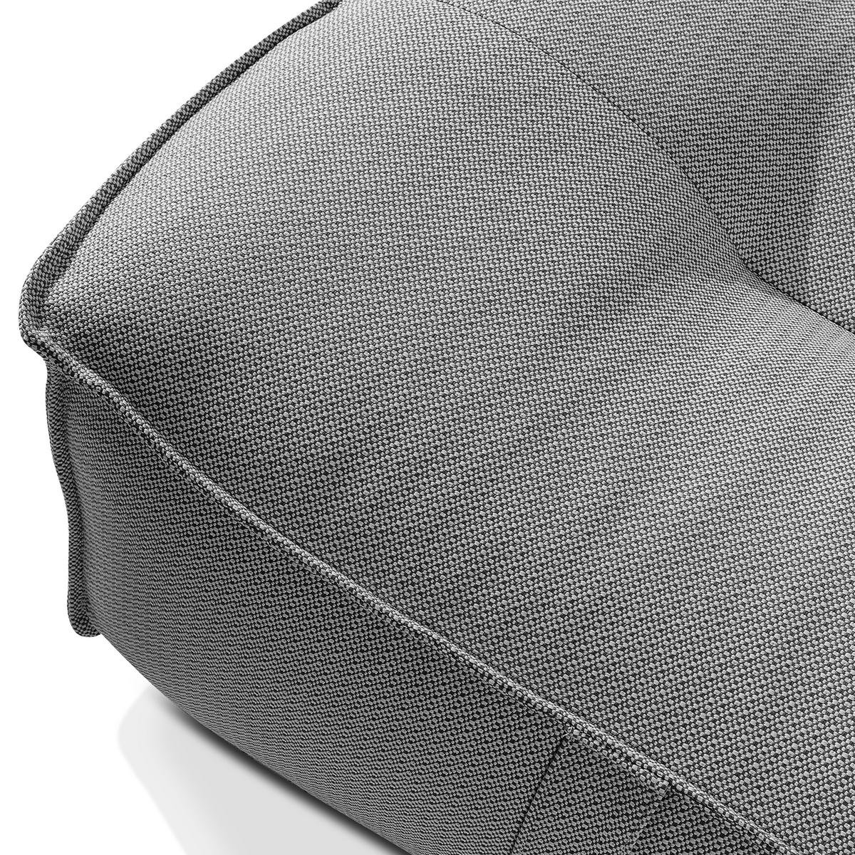 GARTENLOUNGE-HOCKER LOVIA Outdoof Pouf, Schwarz/Weiß - Schwarz, Textil (90/41/75cm) - KONSIMO®