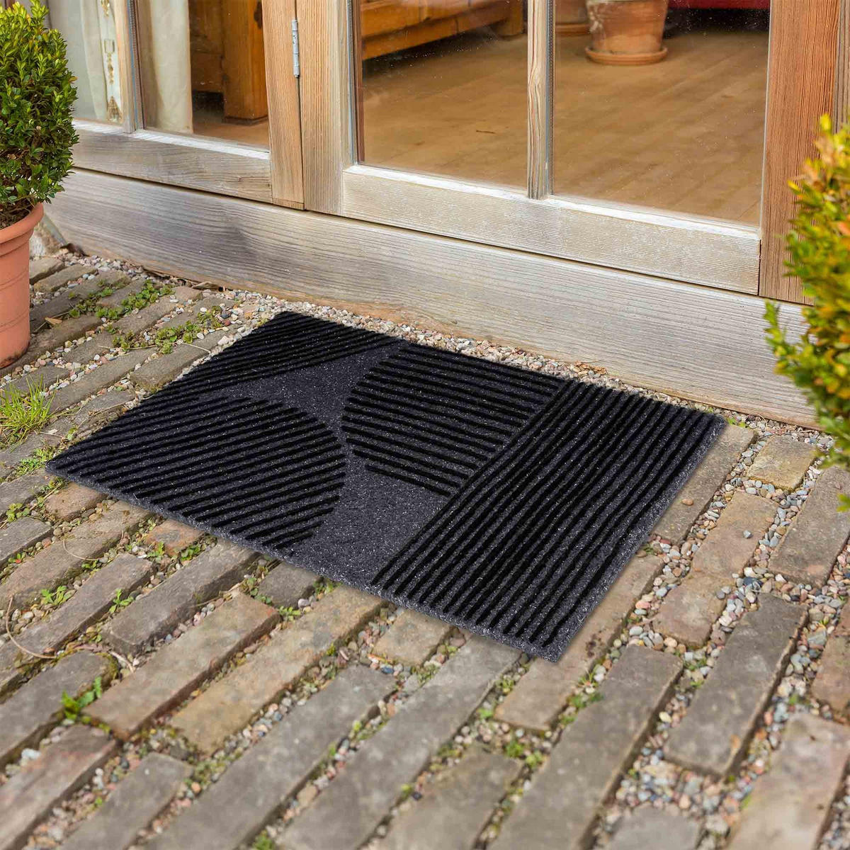 FUSSMATTE AUßEN POWER FLOCK - Anthrazit, Textil (45/75cm) - Astra