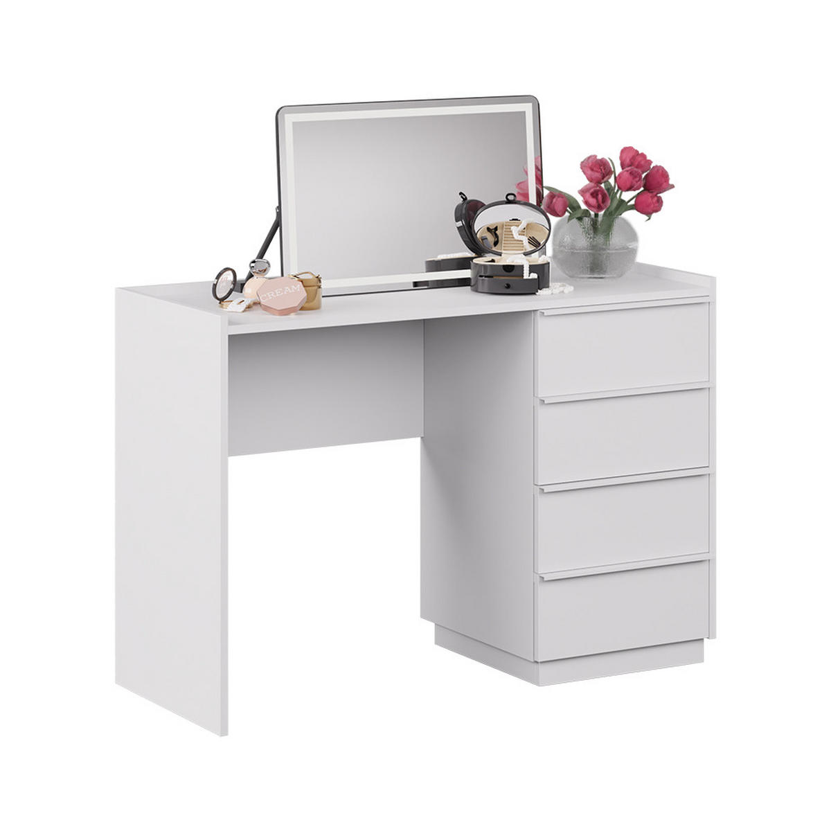 TOALETNÍ STOLEK Viktoria Bílá - bílá, kompozitní dřevo (110/77.2/45cm) - Vicco