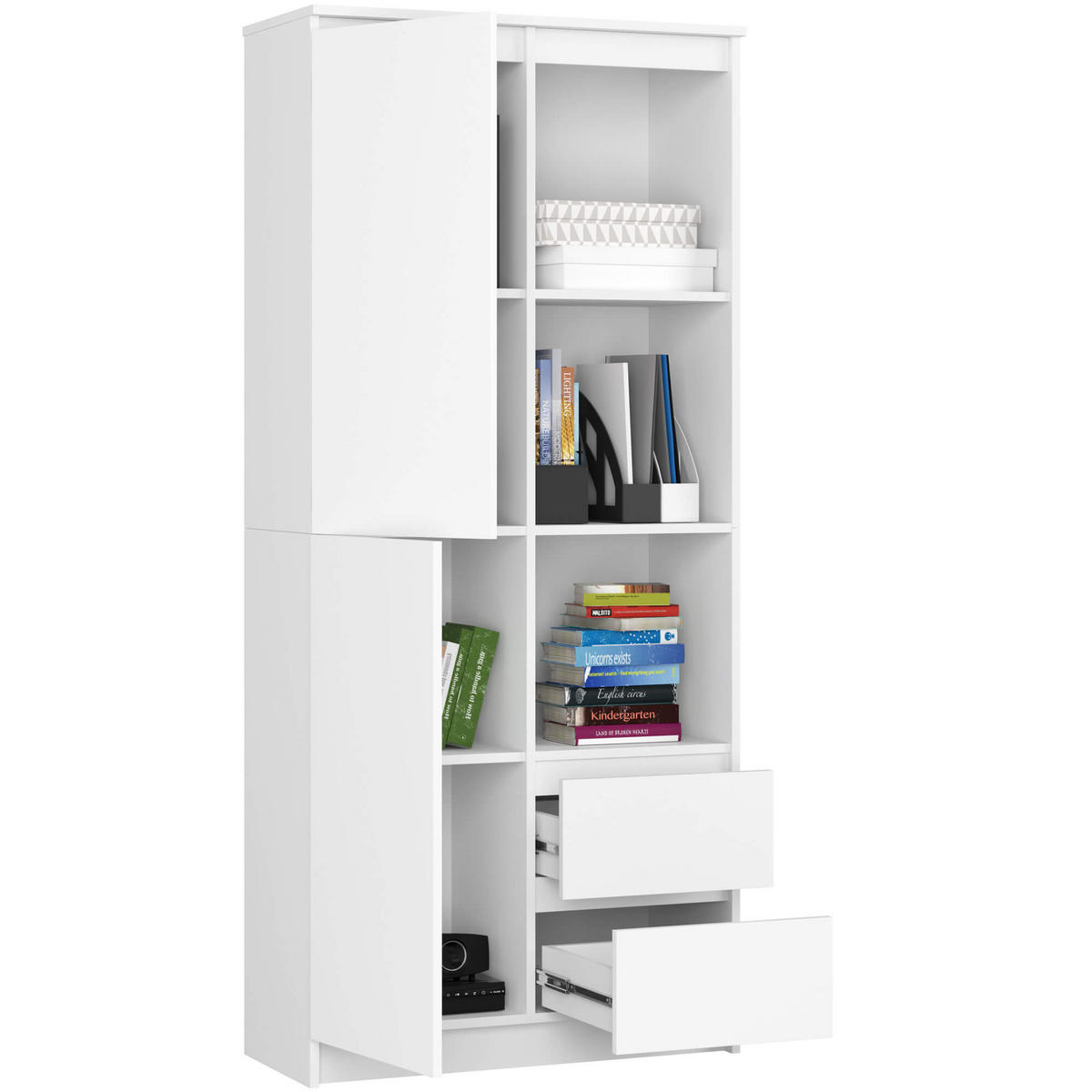 MEHRZWECKSCHRANK Weiß 80x180x35 cm - Weiß, Holzwerkstoff (80/180/35cm) - Akord