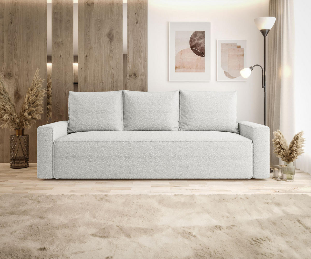 SOFA mit Schlaffunktion SAVIO Quelle 01 - Weiß, Textil (232/90/90cm) - Bedante