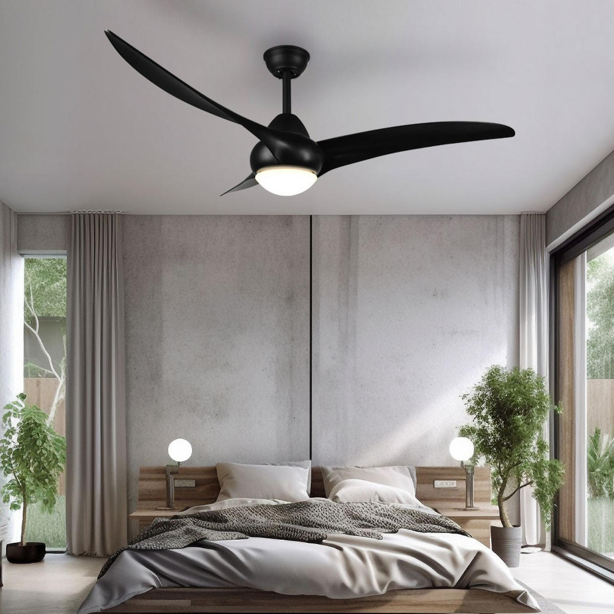 LED DECKENLEUCHTE ALESUND Kunststoff Schwarz - Schwarz, Kunststoff (115/115/47cm)