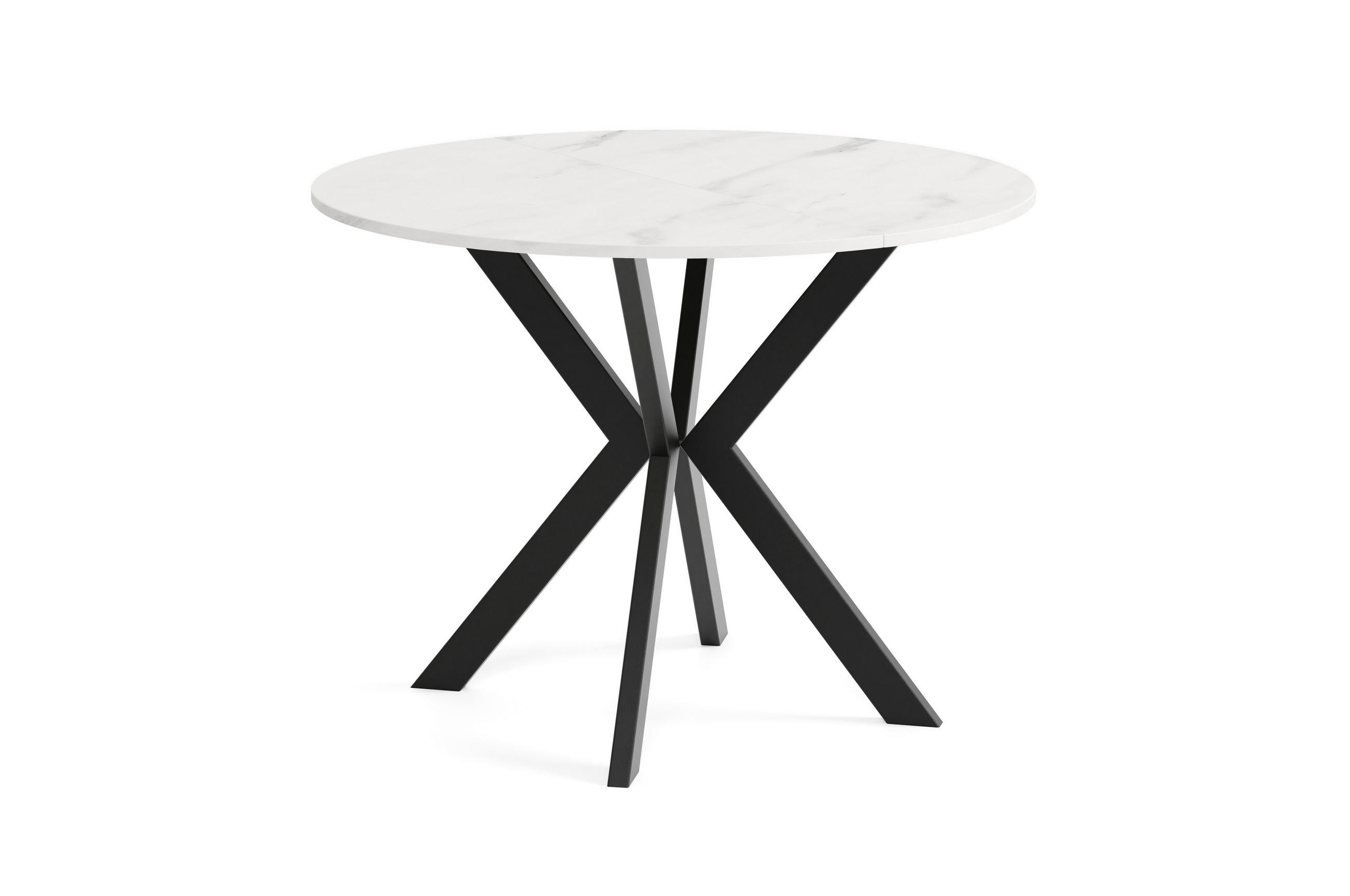 ESSTISCH EVO - Multicolor/Schwarz, Holzwerkstoff/Metall (90/90/76cm) - Meblini