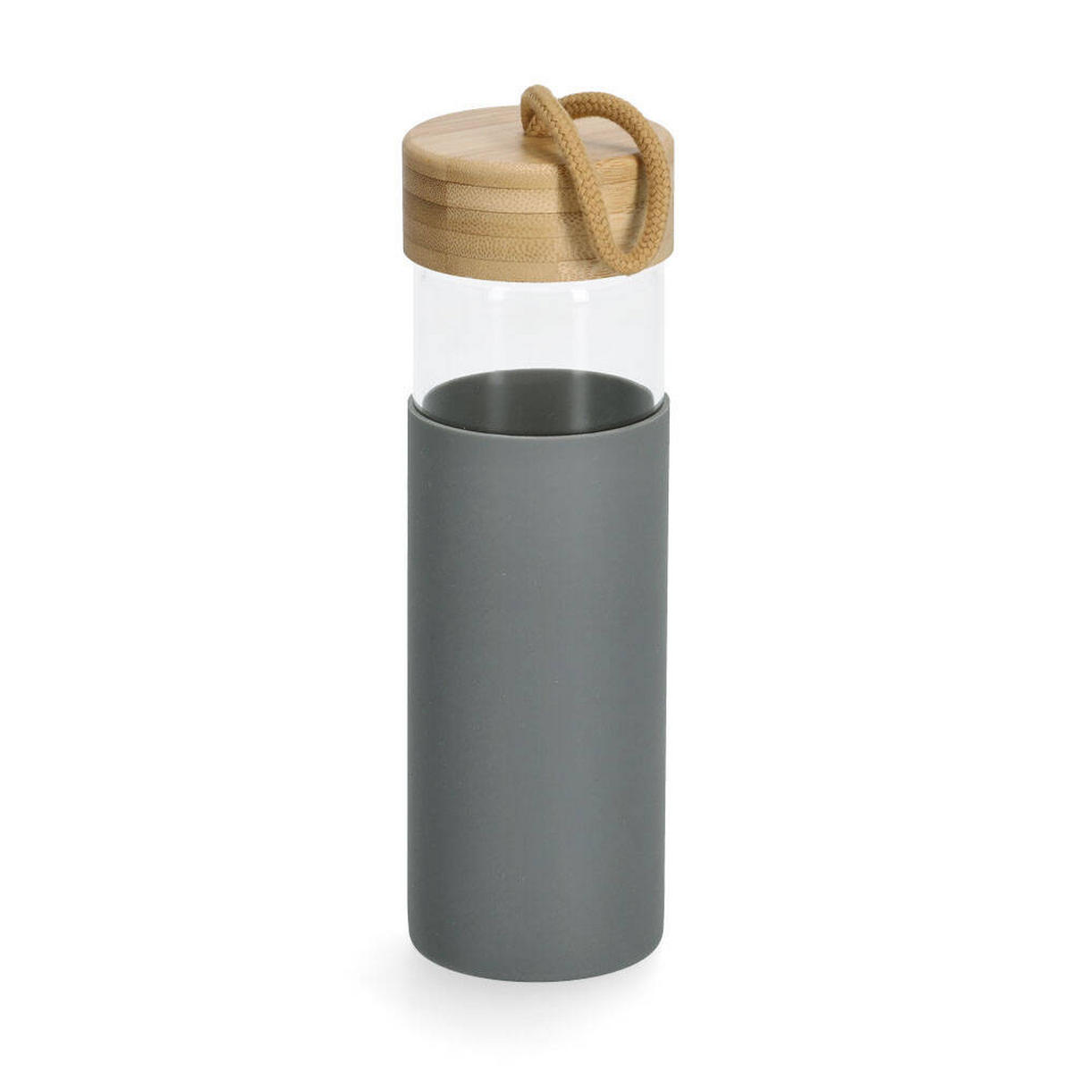 TRINKFLASCHE Silikonhülle 500 ml - Grau, Kunststoff (500L)