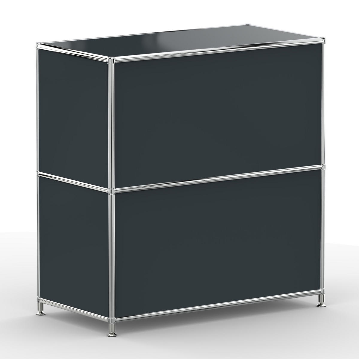 AKTENSCHRANK, 2 Schubladen & Schloss, Breite 77 cm, Anthrazitgrau - Chromfarben/Silberfarben, Metall (40/80.5/77.2cm) - Versee