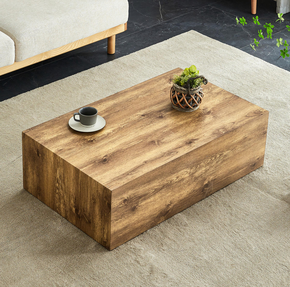 COUCHTISCH 90/50/30 cm rechteckig, aus MDF in Holzoptik, montagefrei und pflegeleicht, Holzfarben - Kieferfarben, Holzwerkstoff (90/50/30cm) - Redom