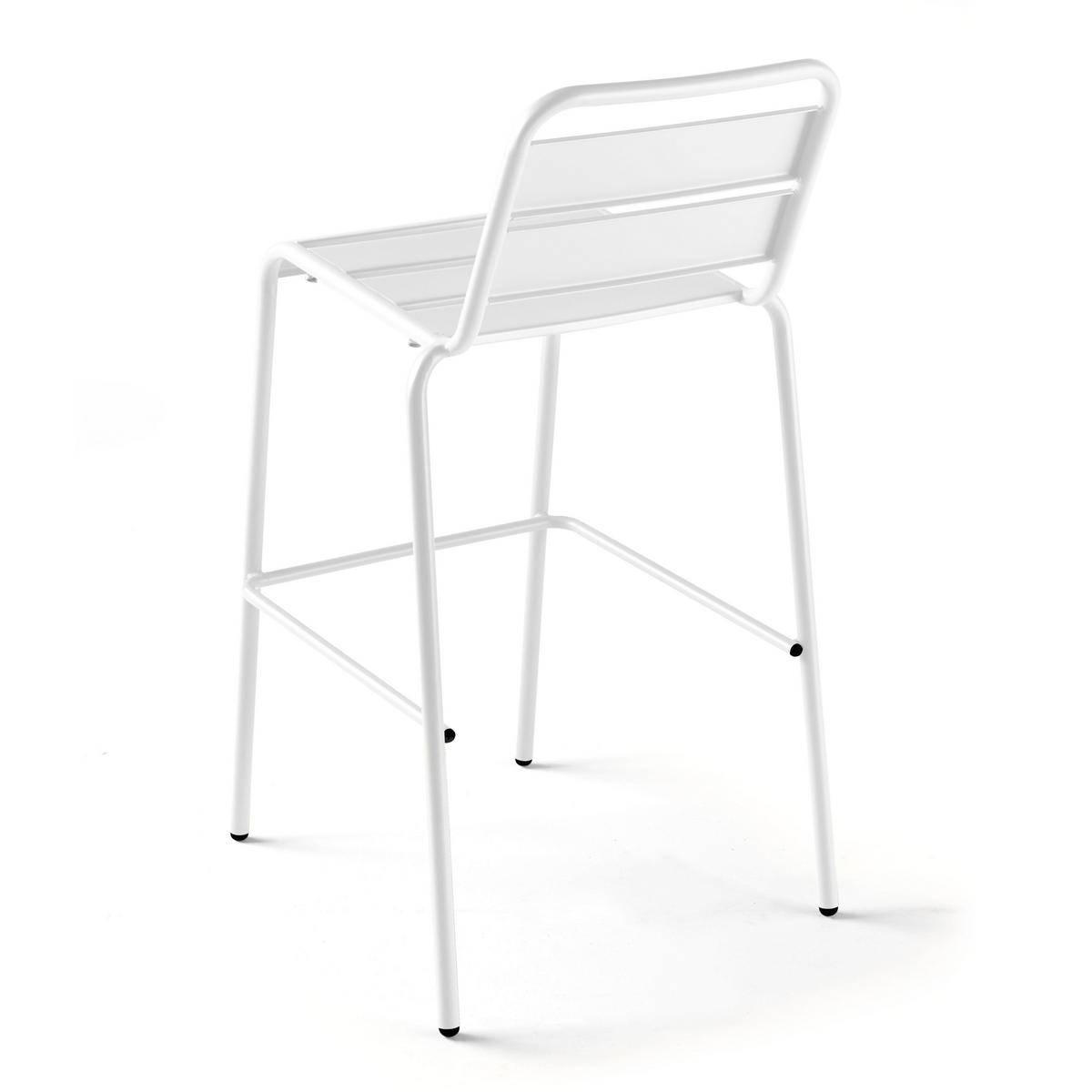BARHOCKER, Weiß - Weiß, Metall (49/101/58cm) - Oviala