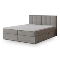 POSTEL BOXSPRING MERIL 160x200 cm, s matrací a úložným prostorem, světle šedá - světle šedá, kompozitní dřevo/textil (160/200cm) - MASSENO