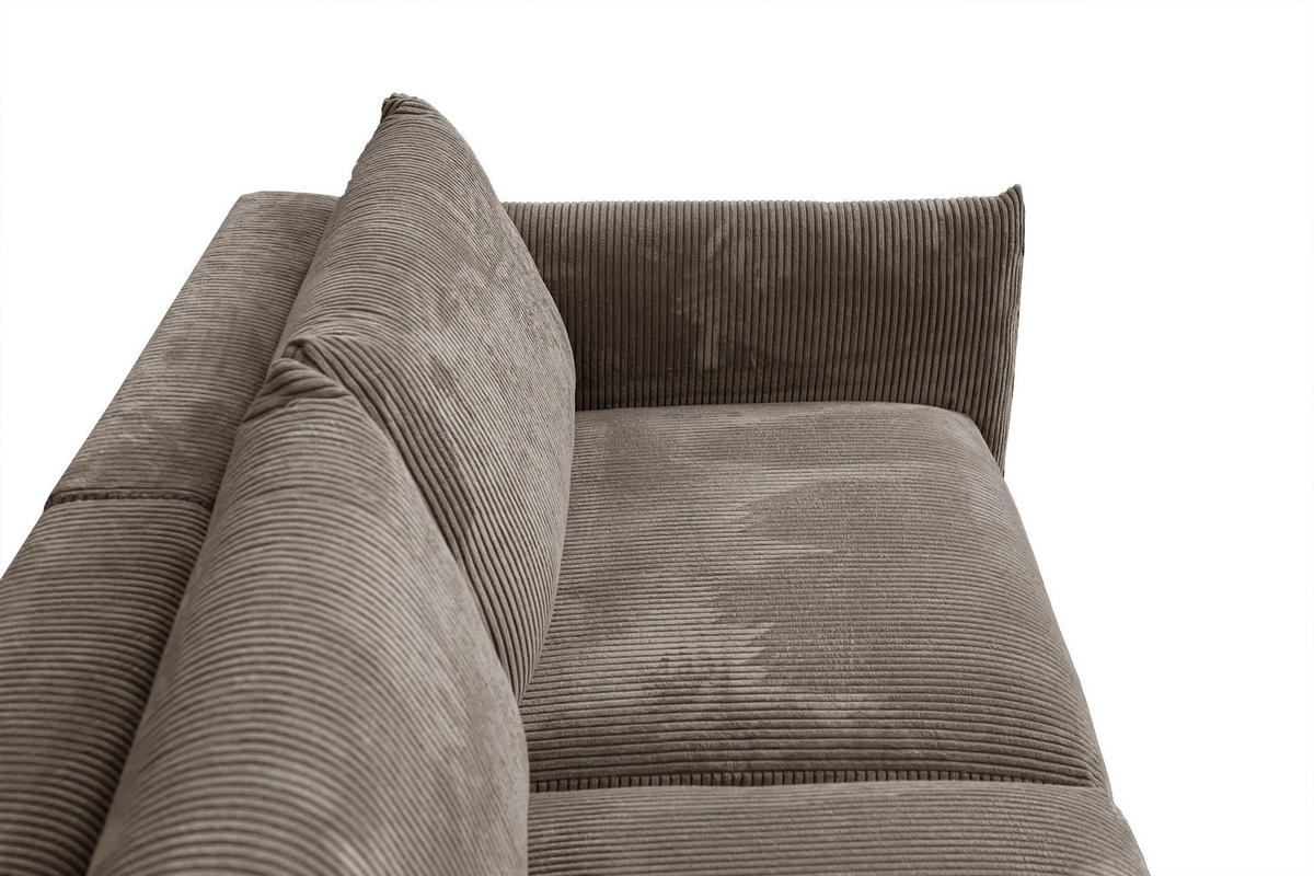 SOFA TAUER 3-Sitzer, taupe - Taupe/Schwarz, Holzwerkstoff/Kunststoff (112/84/206cm) - Courtois Laville