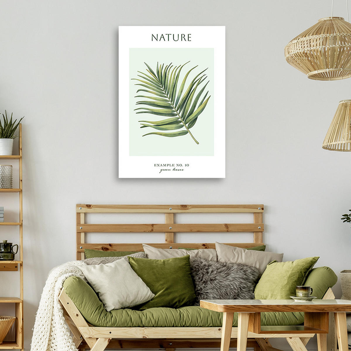 WANDBILD grüne blätter natur - Grün, Textil (40/60cm) - Feeby