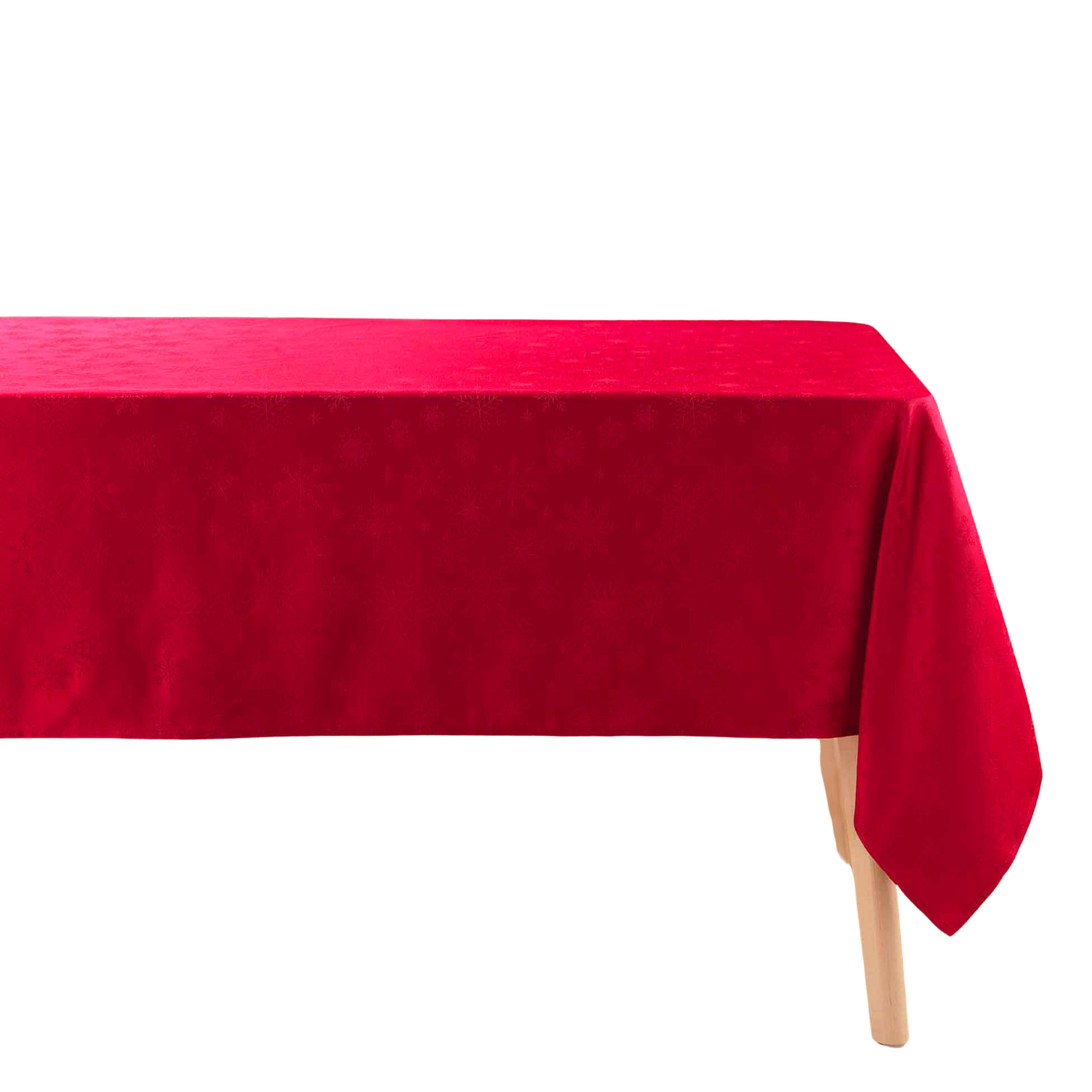 TISCHDECKE Jacquard Flocons 140/300 cm - Rot, Textil (140cm) - Douceur d´intérieur