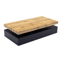 COUCHTISCH mit 2 Schubladen - MDF - Schwarz & Holzfarben hell - FELIX - Schwarz, Holz (120/60/35cm) - Vente-Unique