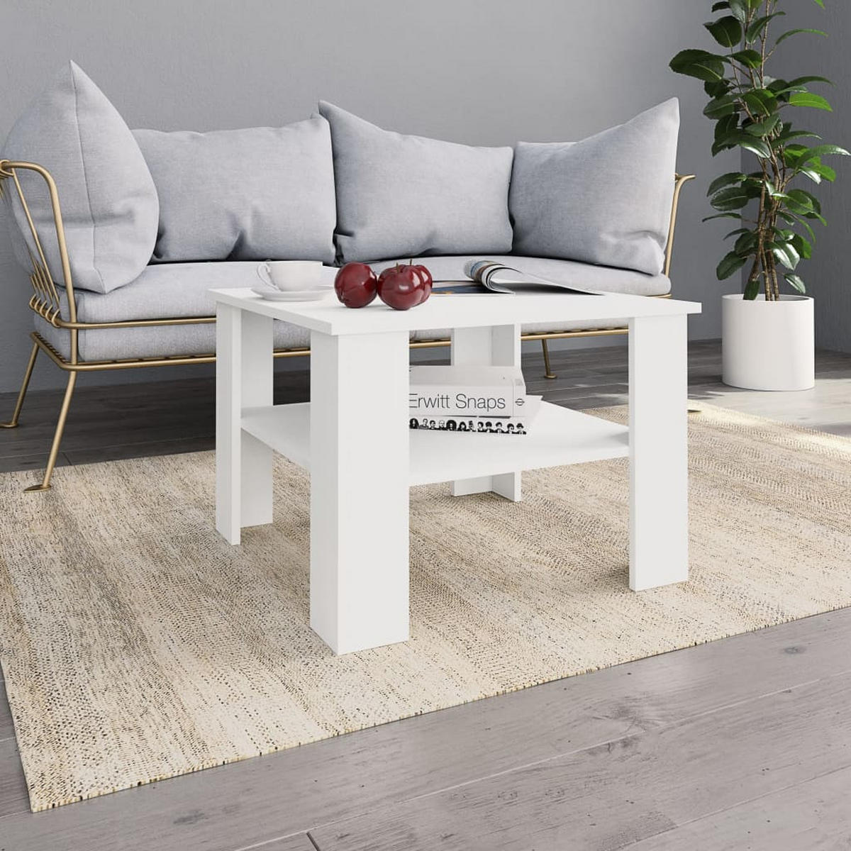 COUCHTISCH Weiß 60x60x42 cm Holzwerkstoff - Weiß, Holzwerkstoff (60/60/42cm) - furnicato