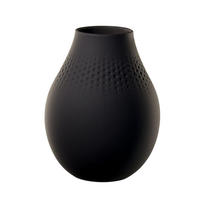 VASE PERLE Manufacture Collier Noir 20 cm - Schwarz, Keramik (20cm) - Villeroy & Boch