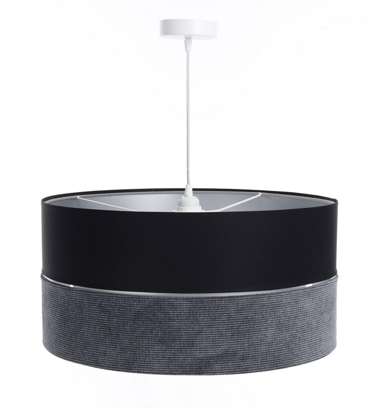 HÄNGELEUCHTE Grau 50/25 cm - Schwarz/Grau, Kunststoff (50/0.8/25cm) - ONZENO