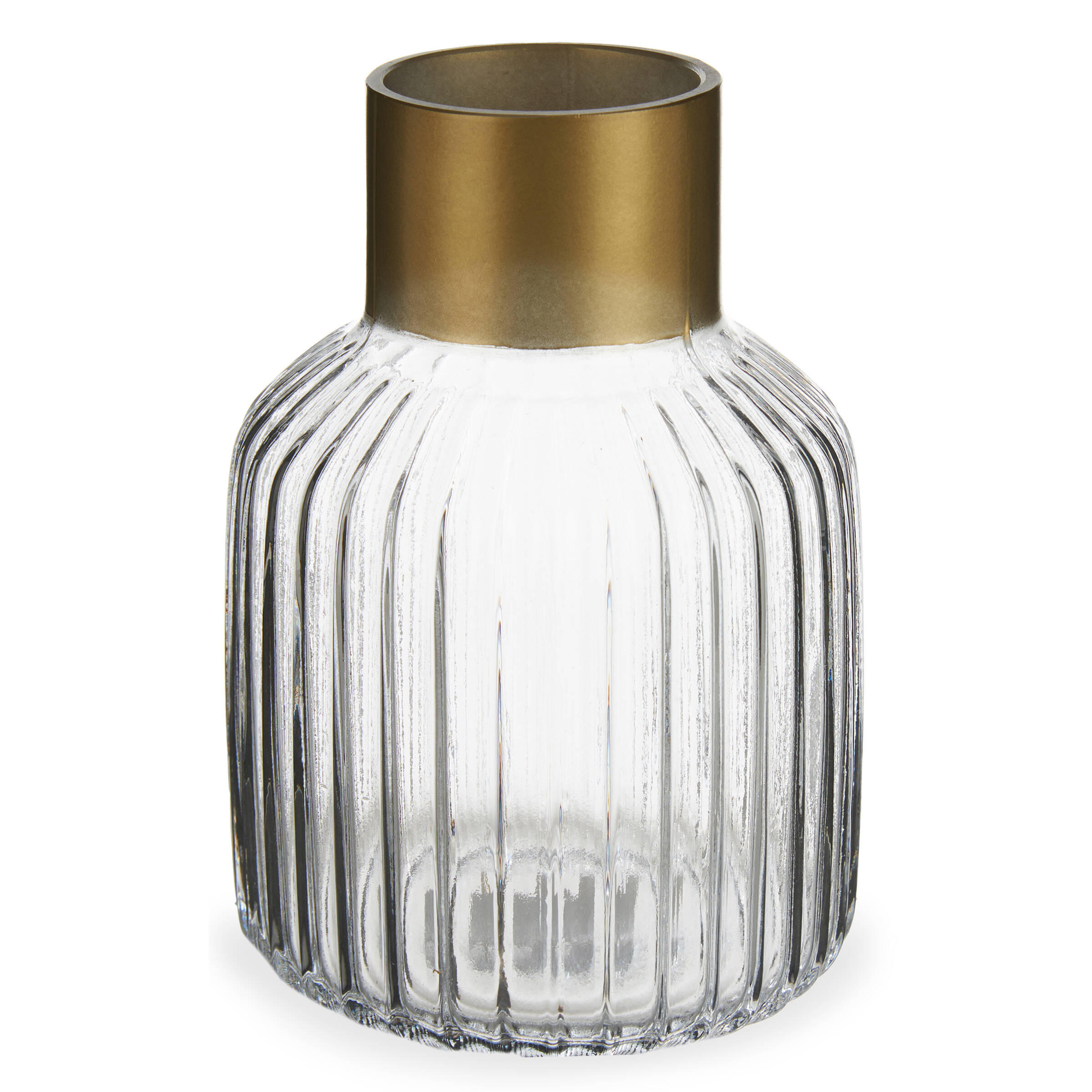 VASE Golddekor 18 cm - Transparent, Glas (18cm) - Giftdecor