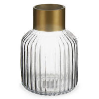 VASE Golddekor 18 cm - Transparent, Glas (18cm) - Giftdecor