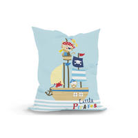 KINDER-SITZSACK - Little Pirate - Weiß/Hellblau, Textil (100/25/135cm) - Green Bean