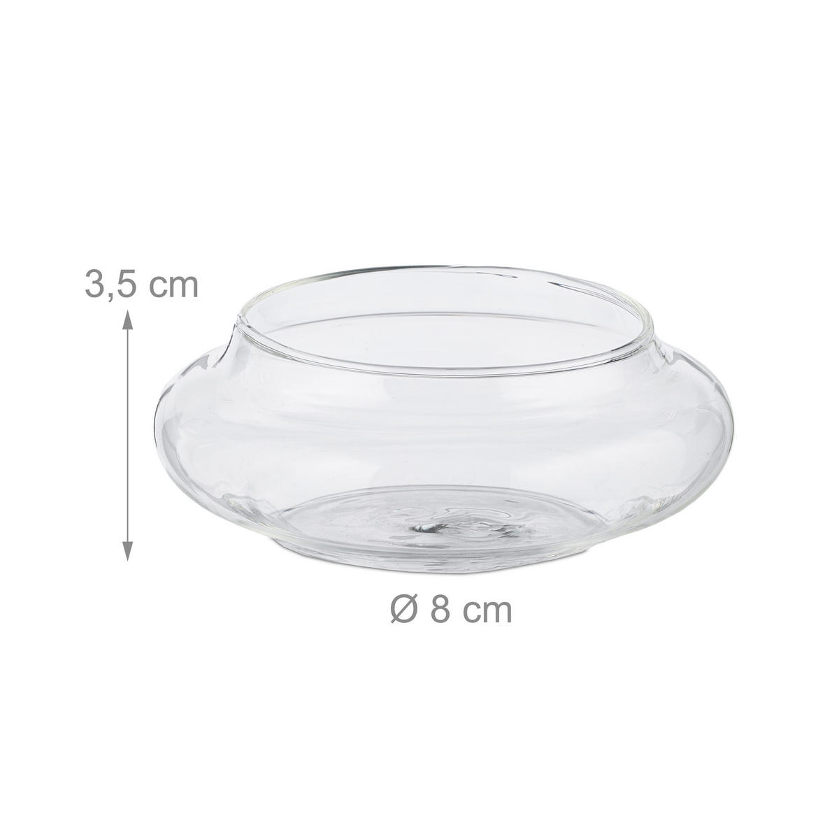 12xSCHWIMM-TEELICHTHALTER - Transparent, Glas (3.5cm) - Relaxdays