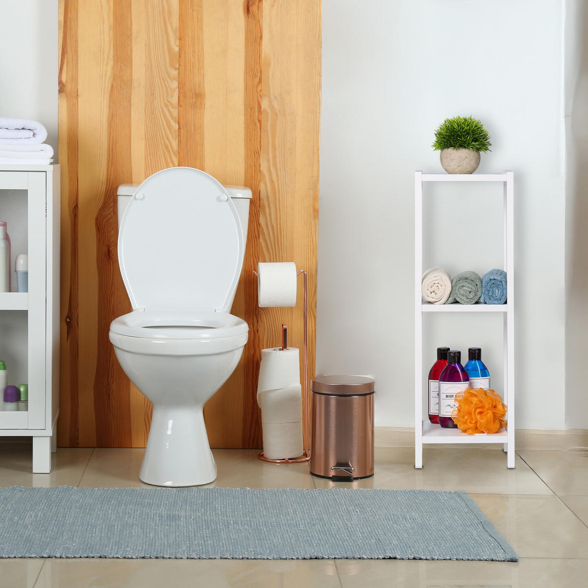 STANDREGAL - Weiß, Holzwerkstoff/Kunststoff (22/65/22cm) - Relaxdays