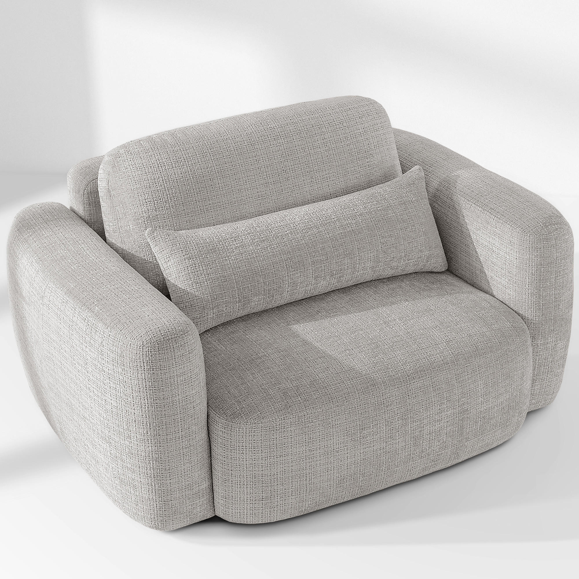 SESSEL ELOSA - Hellgrau, Holz/Textil (145/85/115cm) - KONSIMO®