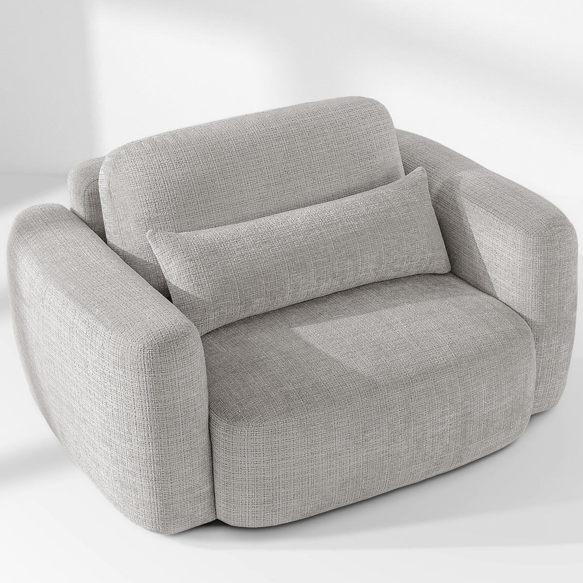 SESSEL ELOSA - Hellgrau, Holz/Textil (145/85/115cm) - KONSIMO®
