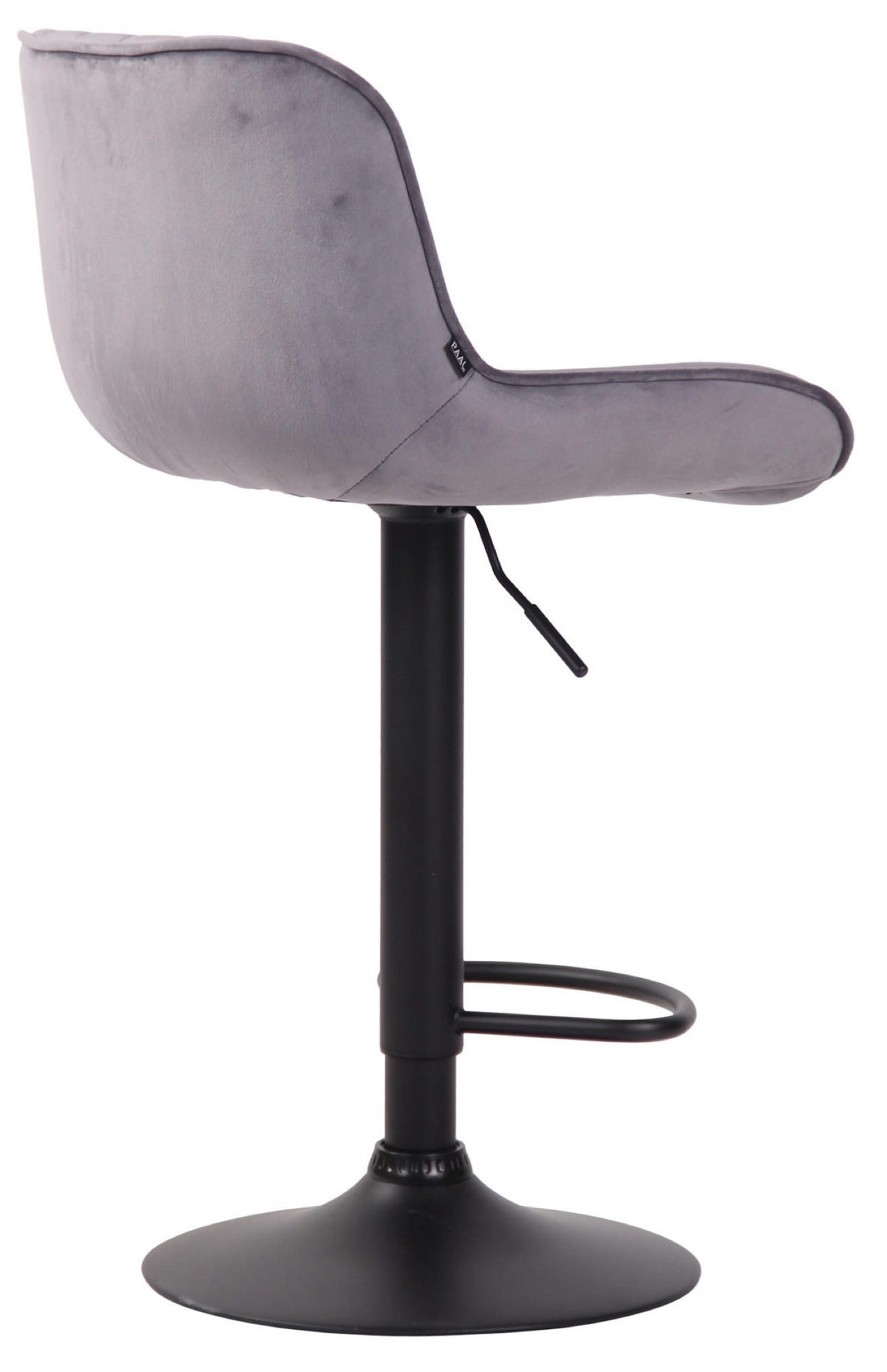 BARHOCKER Lento, Gestell schwarz, Samt Dunkelgrau - Dunkelgrau/Schwarz, Textil/Metall (50/100/50cm) - TPFLiving