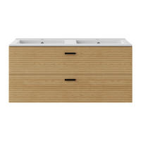 EINZELWASCHTISCH - 120 cm x 46 cm - Holz, Platte - Naturfarben Hell - SARONE - Naturfarben, Holz (120/55/46cm) - Vente-Unique