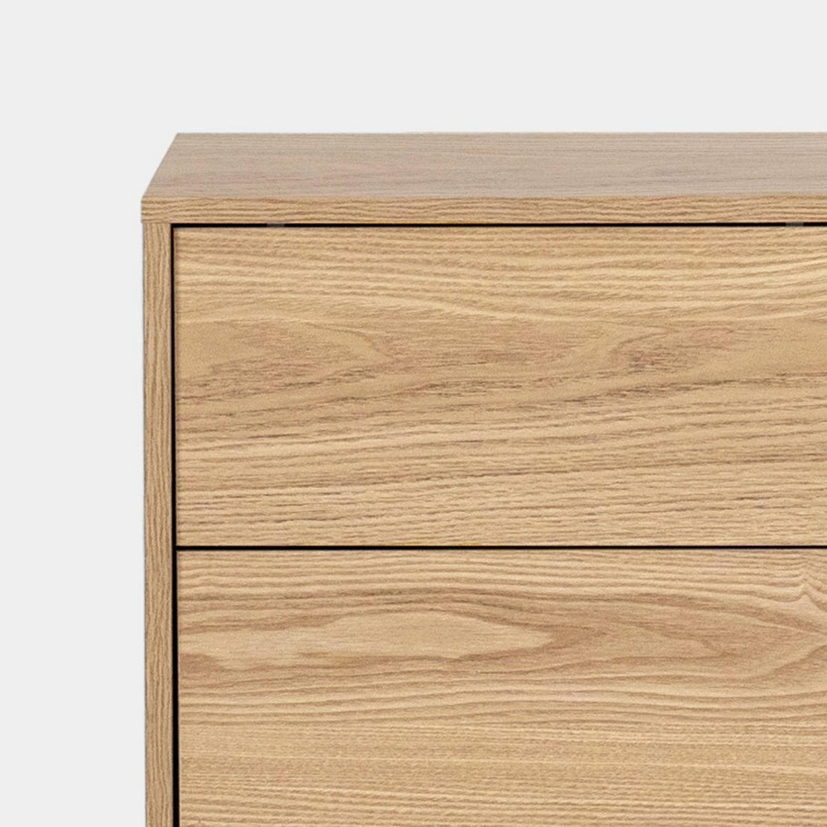 NACHTTISCH 2 SCHUBLADEN Remi Natürlich 45 cm x 55 cm - Naturfarben, Holzwerkstoff (45/55/40cm) - Klast Home