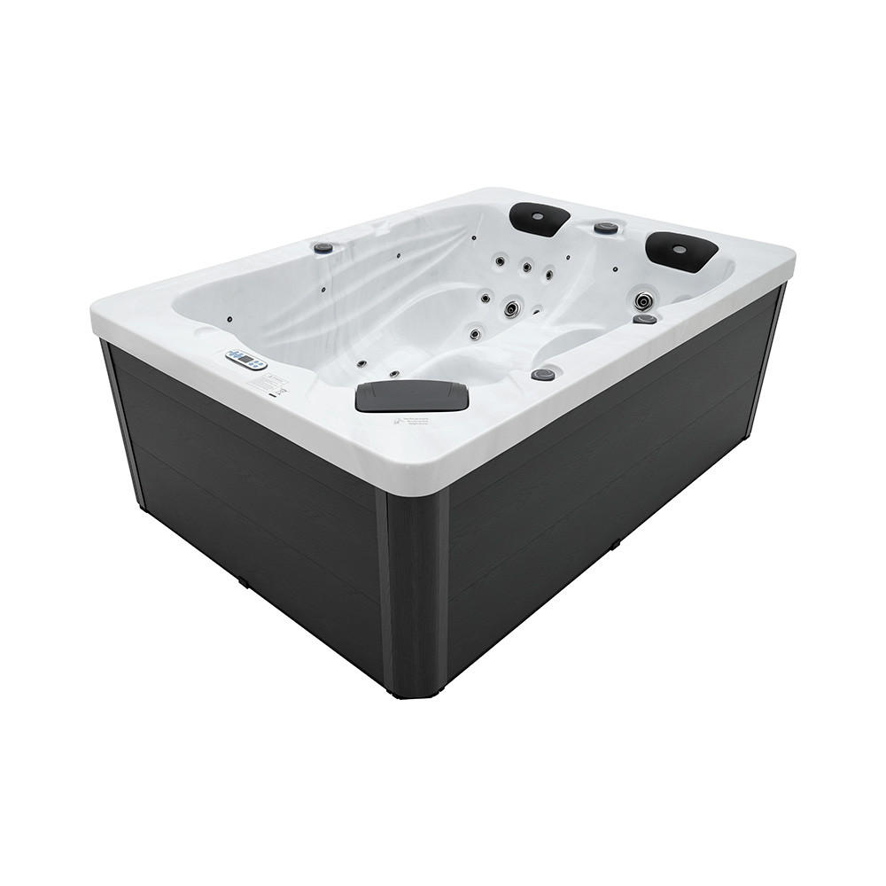 OUTDOOR WHIRLPOOL SUNSET - Mit Treppe und Thermoabdeckung - Weiß, Kunststoff (156/82/220cm) - Home Deluxe