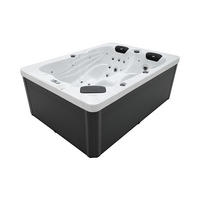 OUTDOOR WHIRLPOOL SUNSET - Mit Treppe und Thermoabdeckung - Weiß, Kunststoff (156/82/220cm) - Home Deluxe