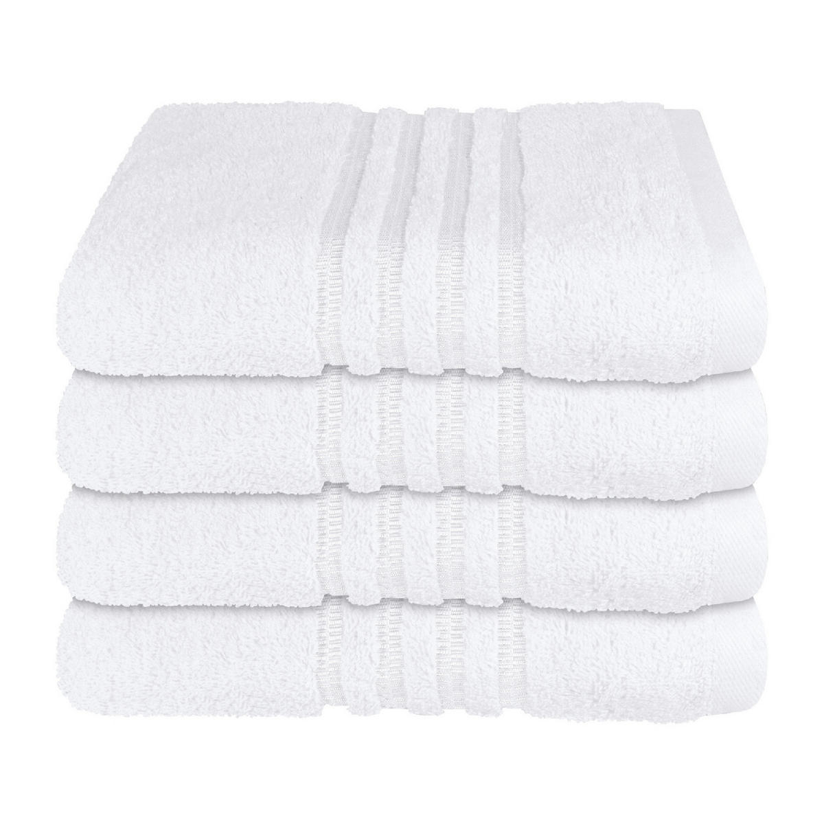 HANDTUCHSET Milano - 4-teilig - 50 x 100 cm - Weiß - Weiß, Textil (50/100cm) - SCHIESSER