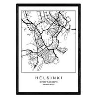 POSTER Helsinki Skandinavischen Stil A4 Rahmenlos - Klar, Papier (29.7/5/21cm) - Nacnic