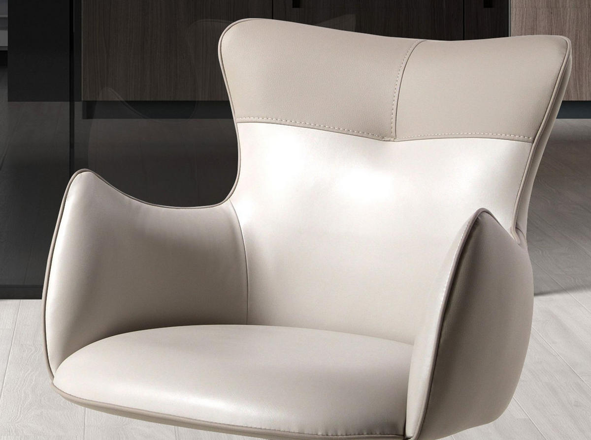 STUHL aus Kunstleder 59/63/86 cm - Sandfarben/Ecru, Leder/Textil (59/86/63cm) - ANGEL CERDA