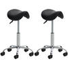 HOCKER 2er Set Lederlook schwarz - Schwarz, Textil/Metall (46/53/46cm) - CLP