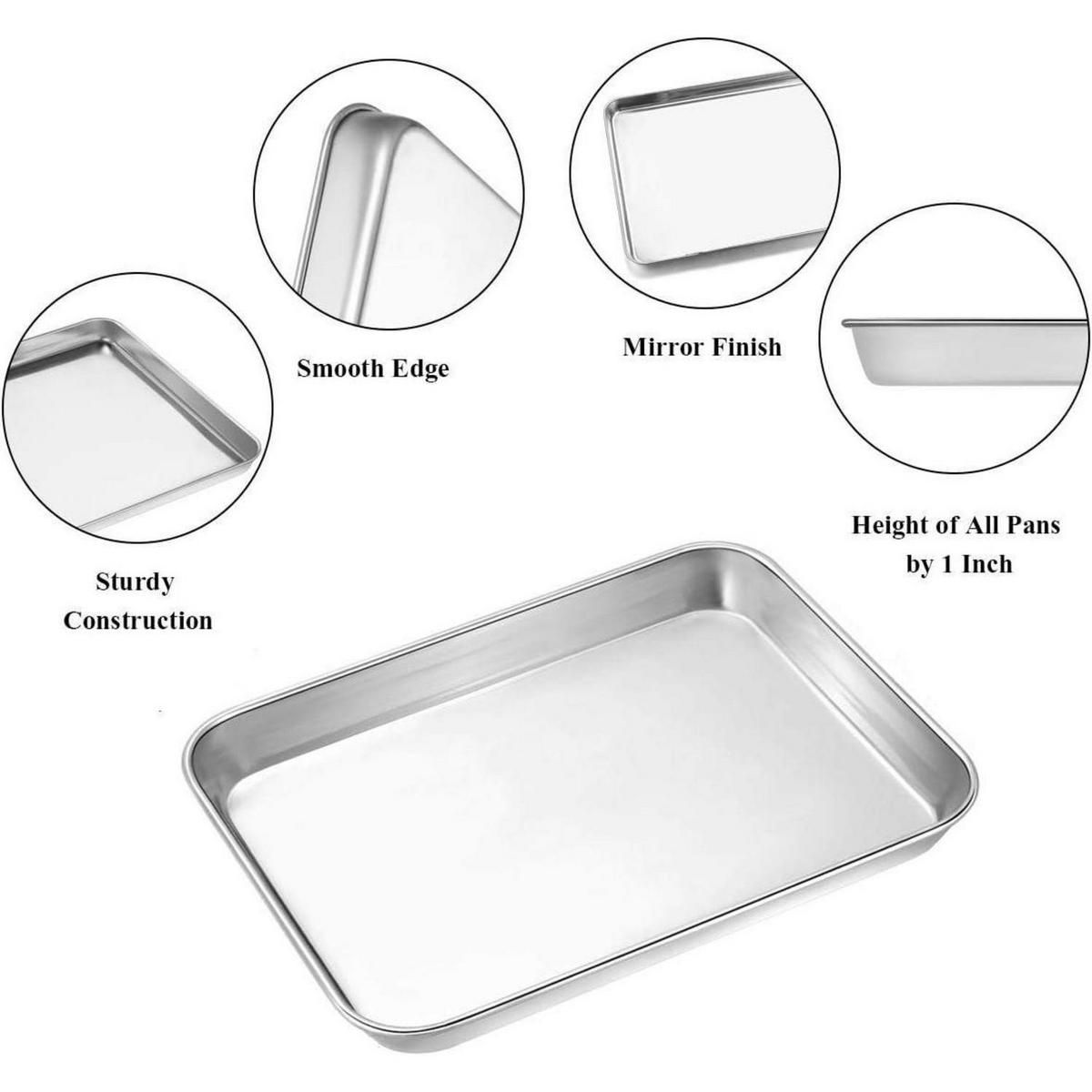 BACKBLECH 2er-Set Edelstahl 22.9 x 17.8 x 2.5 cm - Silberfarben, Metall (17.8/2.5/22.9cm)