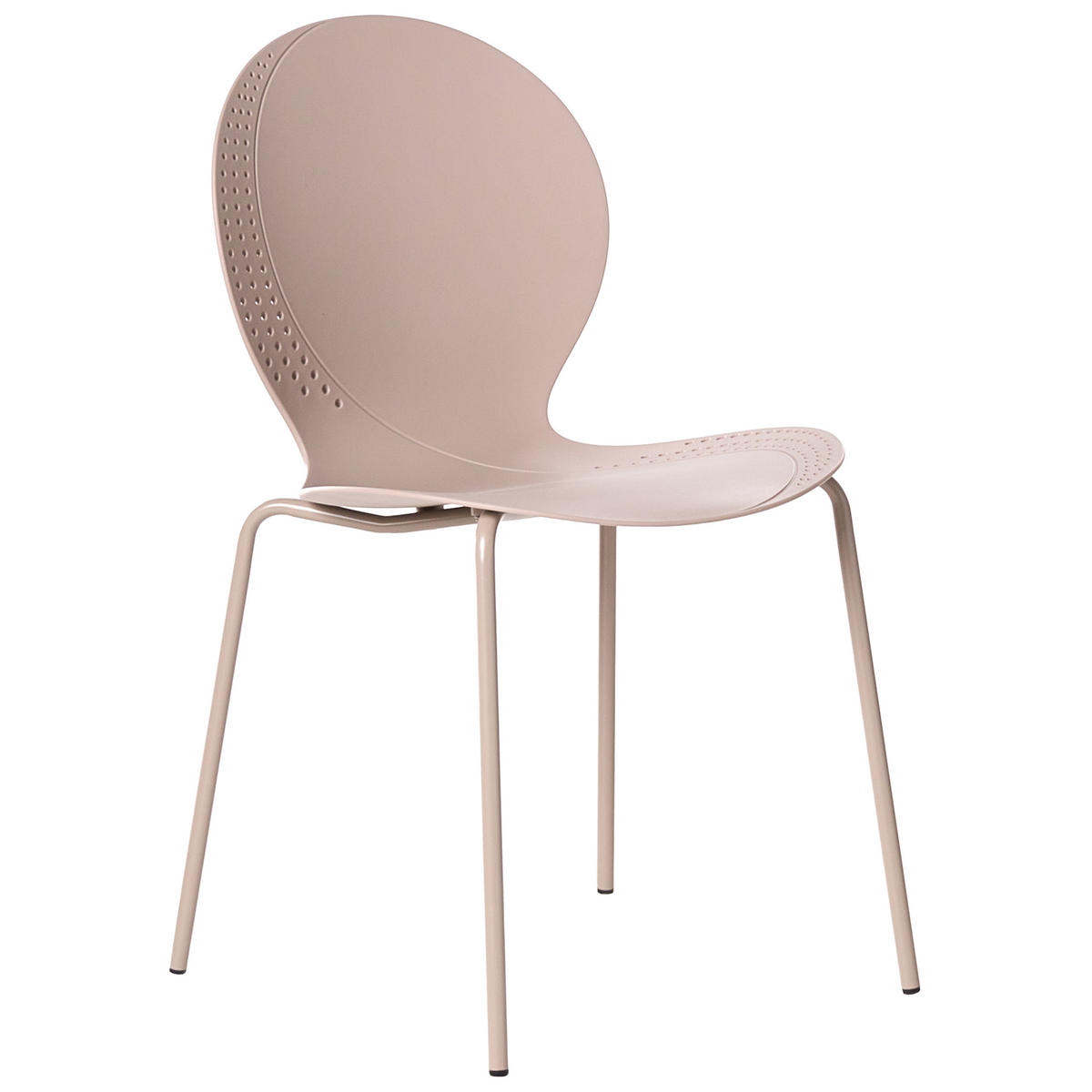 GARTENSTUHL 4er-Set stapelbar Beige Milos - Beige, Kunststoff (45/80/48cm) - Beliani