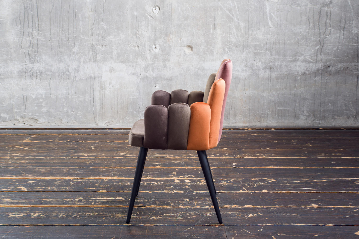 ESSZIMMERSTUHL FREJA Braun Velvet - Dunkelbraun/Schwarz, Kunststoff/Textil (58/85/56cm) - KAWOLA
